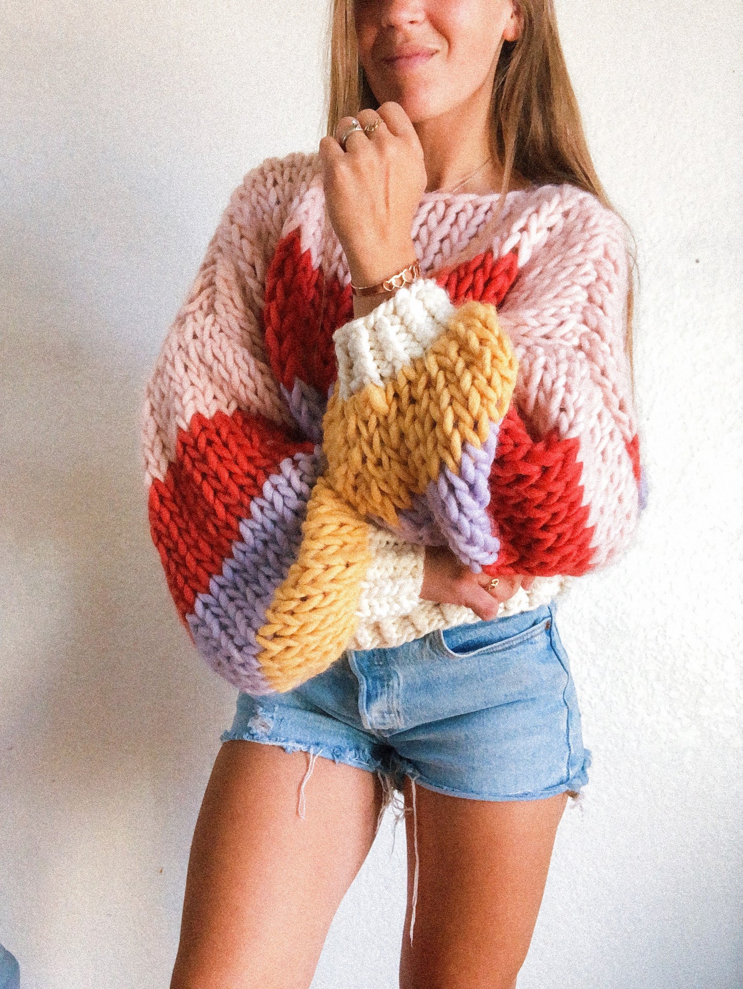 Cropped Striped Winter Sweater