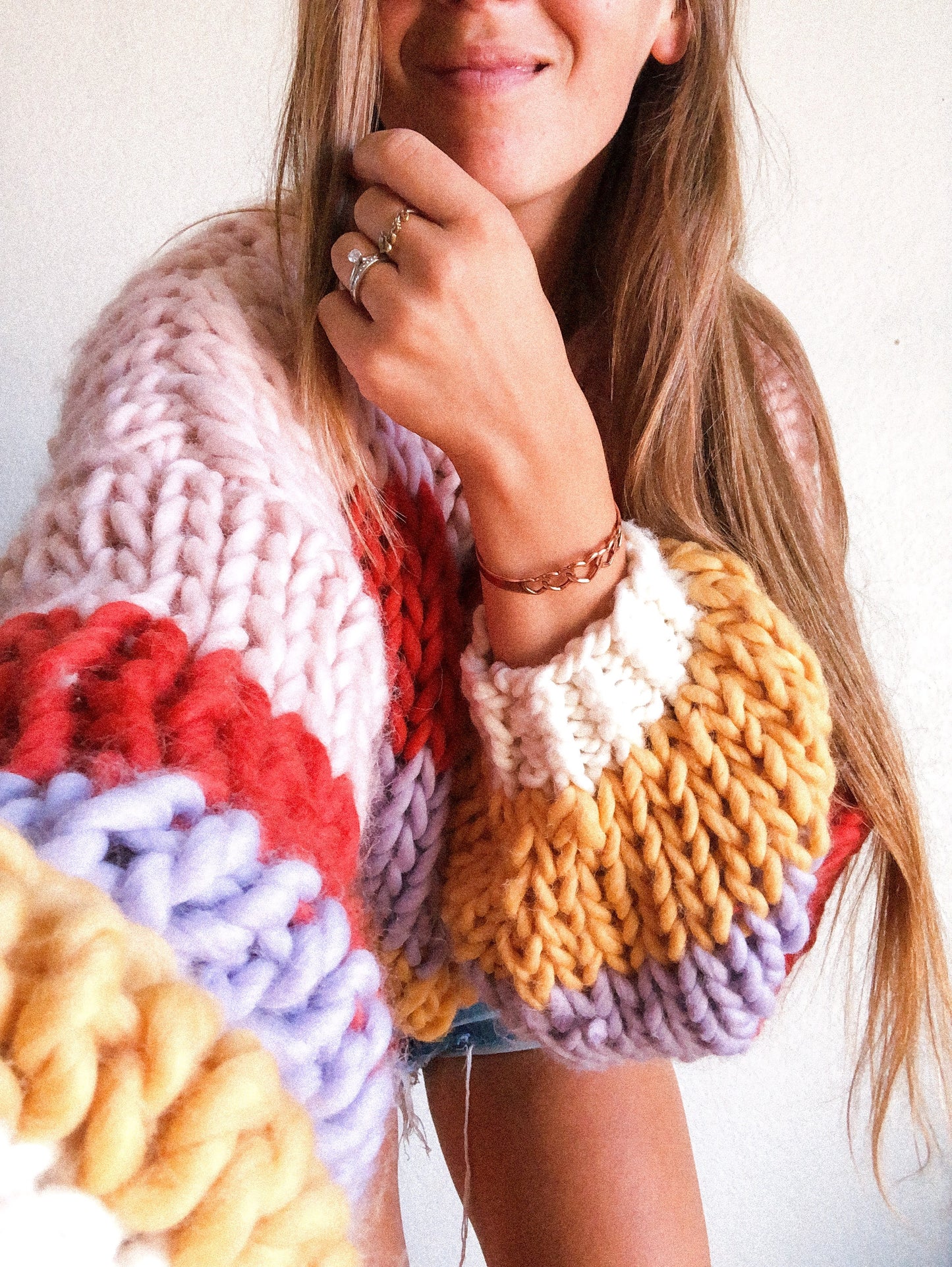 Cropped Striped Winter Sweater