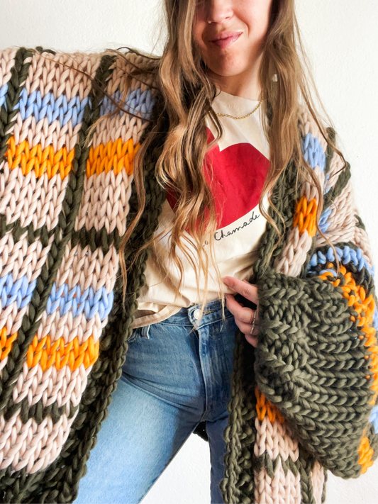 Flynn plaid cardi